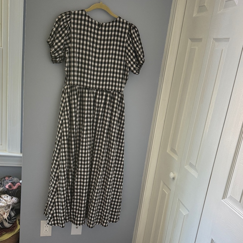 merry jenny Black and White Gingham Bow Midi Dress - Picture 5 of 11